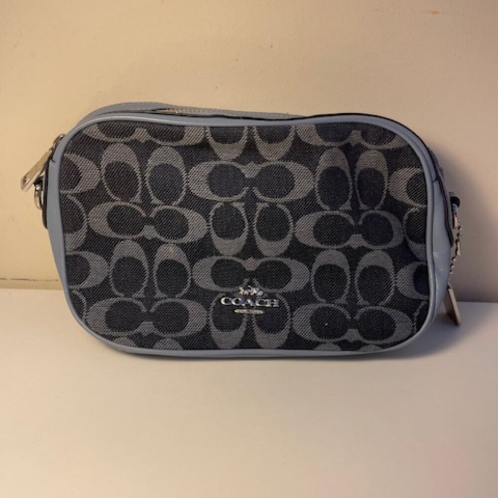 Coach Blue Jean Cloth & leather purse